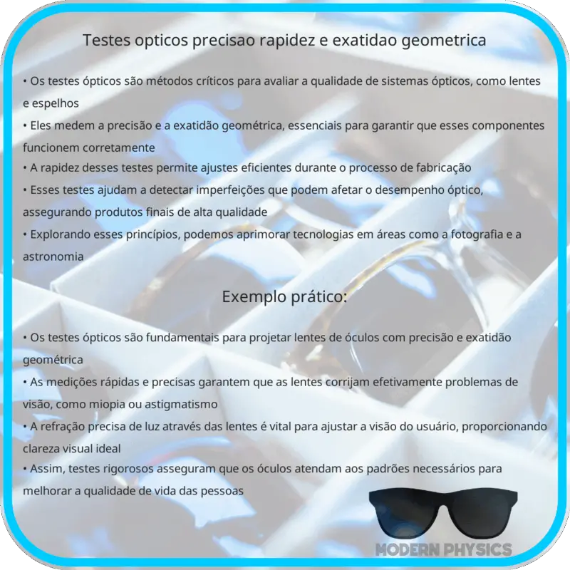 Testes Ópticos | Precisão, Rapidez e Exatidão Geométrica