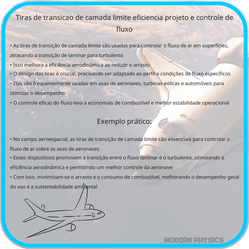Tiras de Transição de Camada Limite: Eficiência, Projeto e Controle de Fluxo