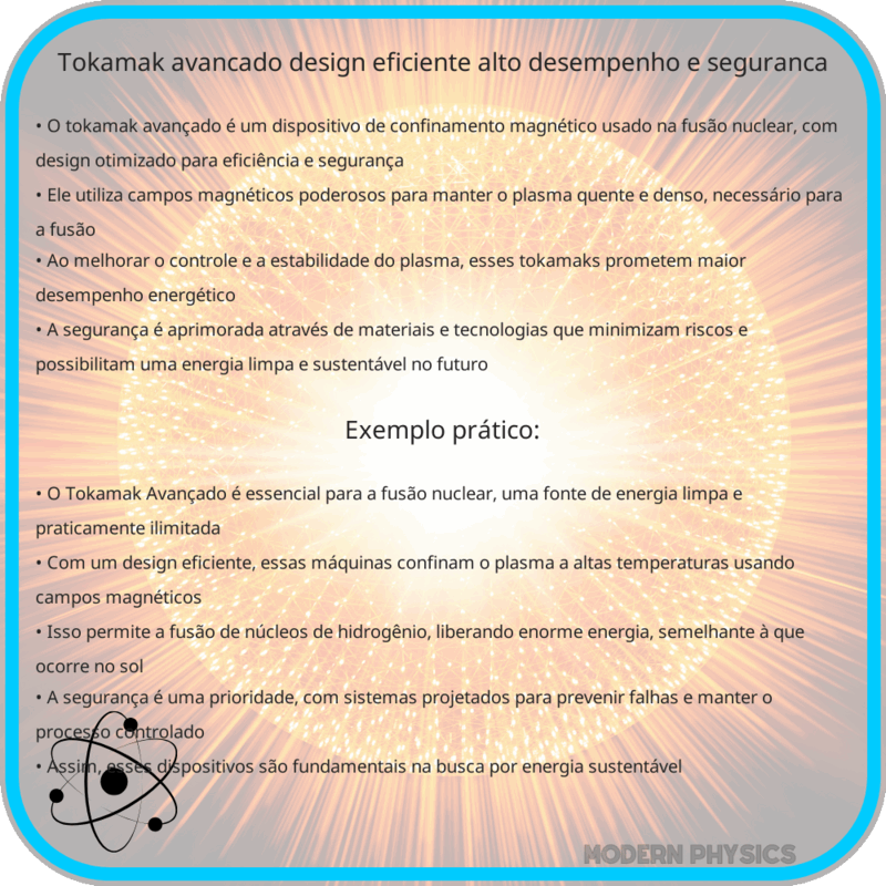 Tokamak Avançado | Design Eficiente, Alto Desempenho e Segurança