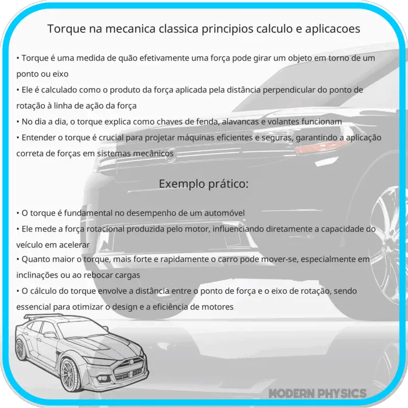 Torque na Mecânica Clássica | Princípios, Cálculo e Aplicações