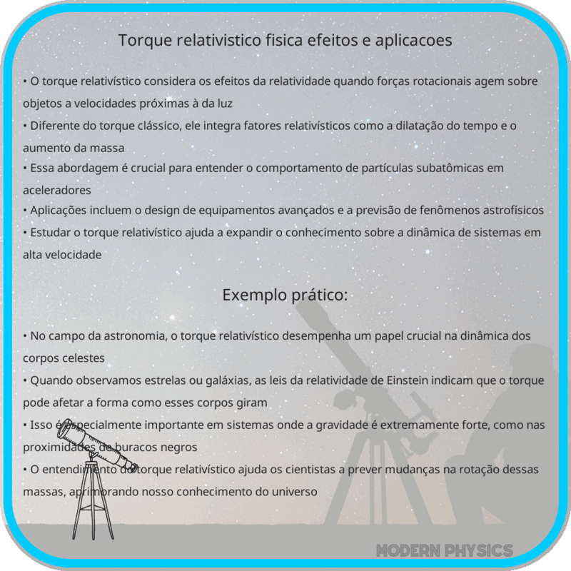 Torque Relativístico | Física, Efeitos e Aplicações