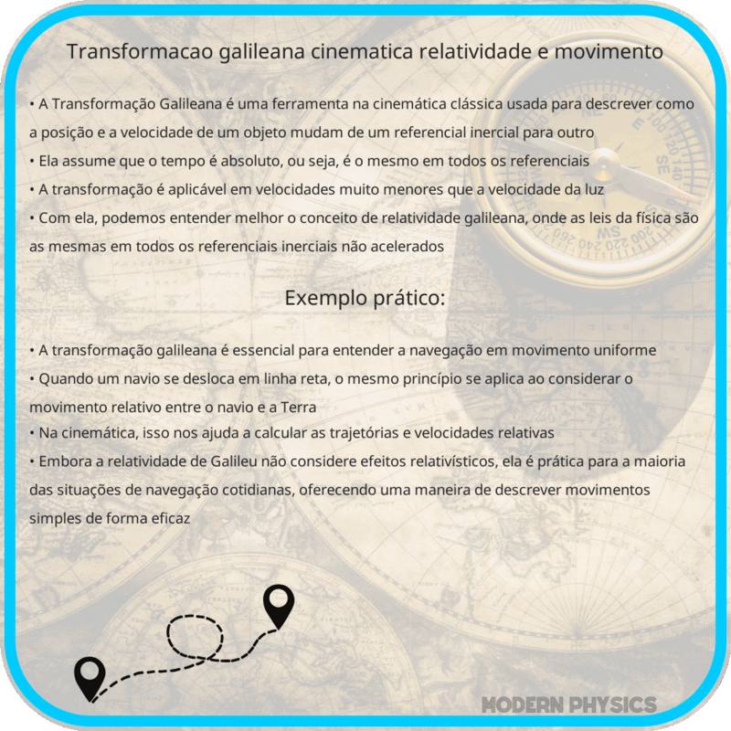Transformação Galileana: Cinemática, Relatividade e Movimento