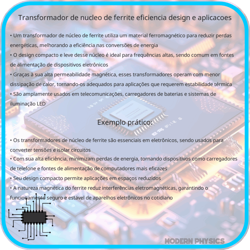 Transformador de Núcleo de Ferrite | Eficiência, Design e Aplicações