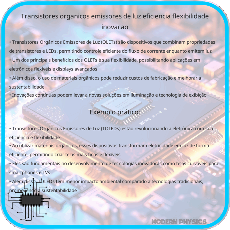 Transistores Orgânicos Emissores de Luz | Eficiência, Flexibilidade & Inovação