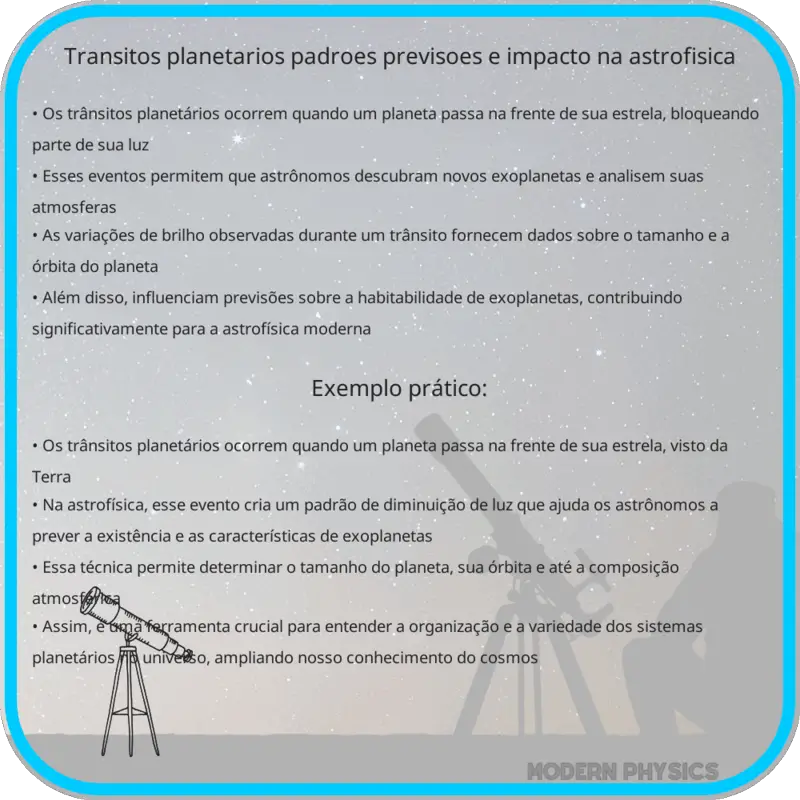 Trânsitos Planetários | Padrões, Previsões e Impacto na Astrofísica