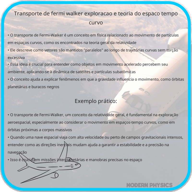 Transporte de Fermi-Walker | Exploração e Teoria do Espaço-Tempo Curvo