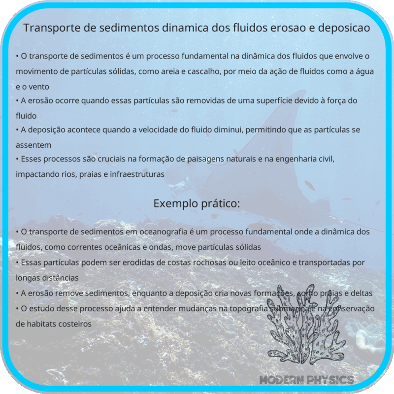 Transporte de Sedimentos | Dinâmica dos Fluidos, Erosão e Deposição