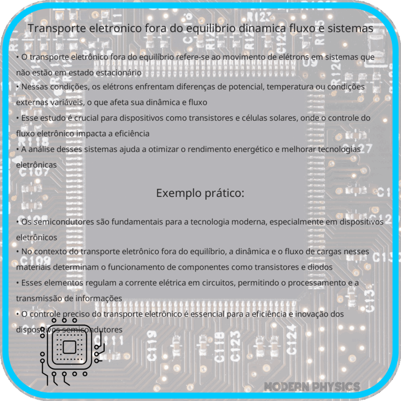 Transporte Eletrônico Fora do Equilíbrio: Dinâmica, Fluxo e Sistemas