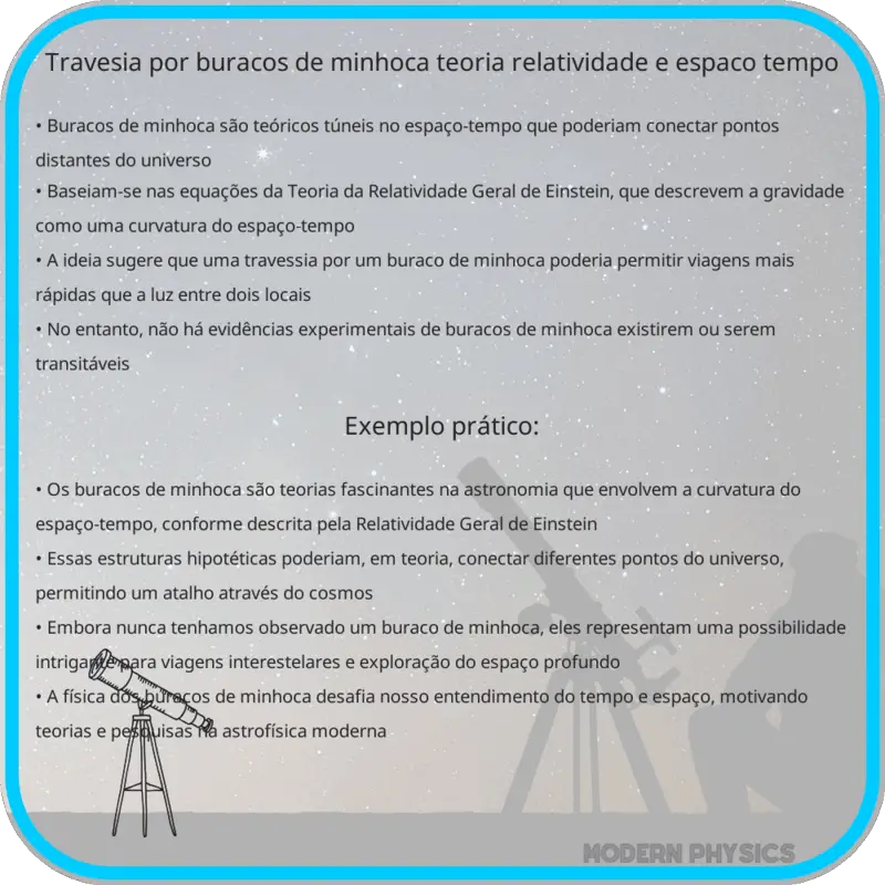 Travesia por Buracos de Minhoca: Teoria, Relatividade e Espaço-Tempo