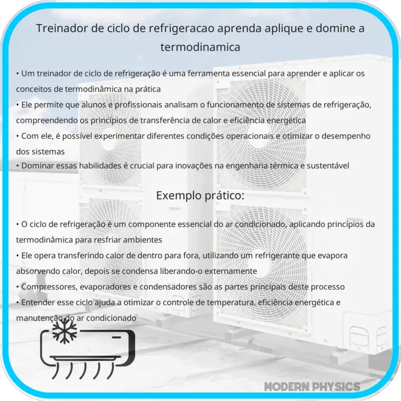 Treinador de Ciclo de Refrigeração | Aprenda, Aplique e Domine a Termodinâmica