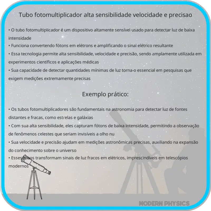 Tubo Fotomultiplicador | Alta Sensibilidade, Velocidade e Precisão