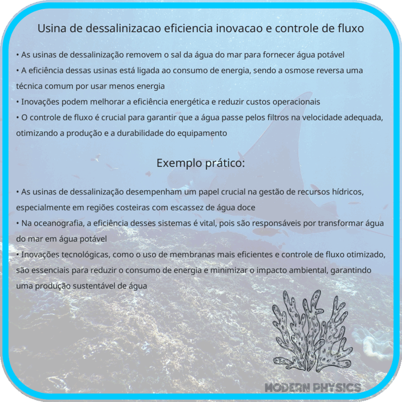 Usina de Dessalinização | Eficiência, Inovação e Controle de Fluxo
