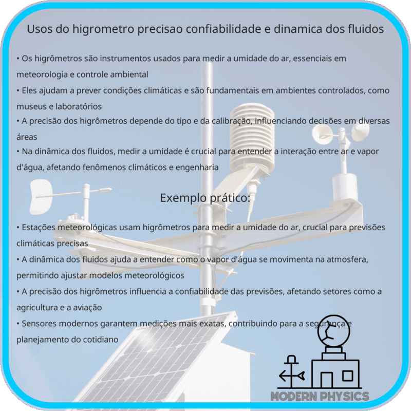 Usos do Higrômetro | Precisão, Confiabilidade e Dinâmica dos Fluidos