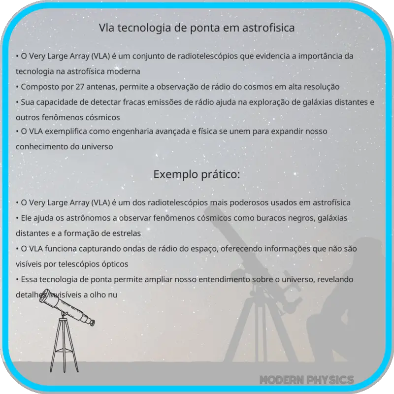 VLA: Tecnologia de Ponta em Astrofísica
