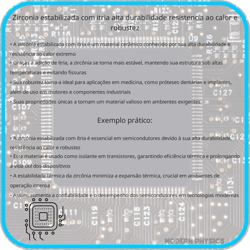 Zircônia Estabilizada com Ítria | Alta Durabilidade, Resistência ao Calor e Robustez
